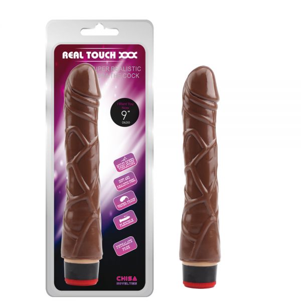 Коричневый вибратор с венами Vibe Cock 9.0. Артикул: IXI60011