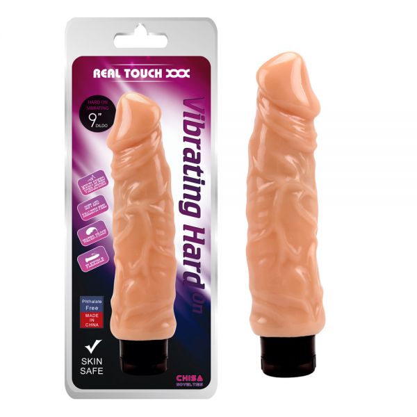 Телесный мультискоростной вибратор Vibrating Hard On. Артикул: IXI60018