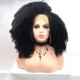 Wig ZADIRA female black curly on a mesh