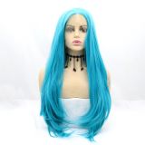 Wig ZADIRA blue female long straight on a mesh