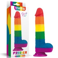 Фаллоимитатор на присоске радужный LGBT Prider Dildo 9.0 по оптовой цене