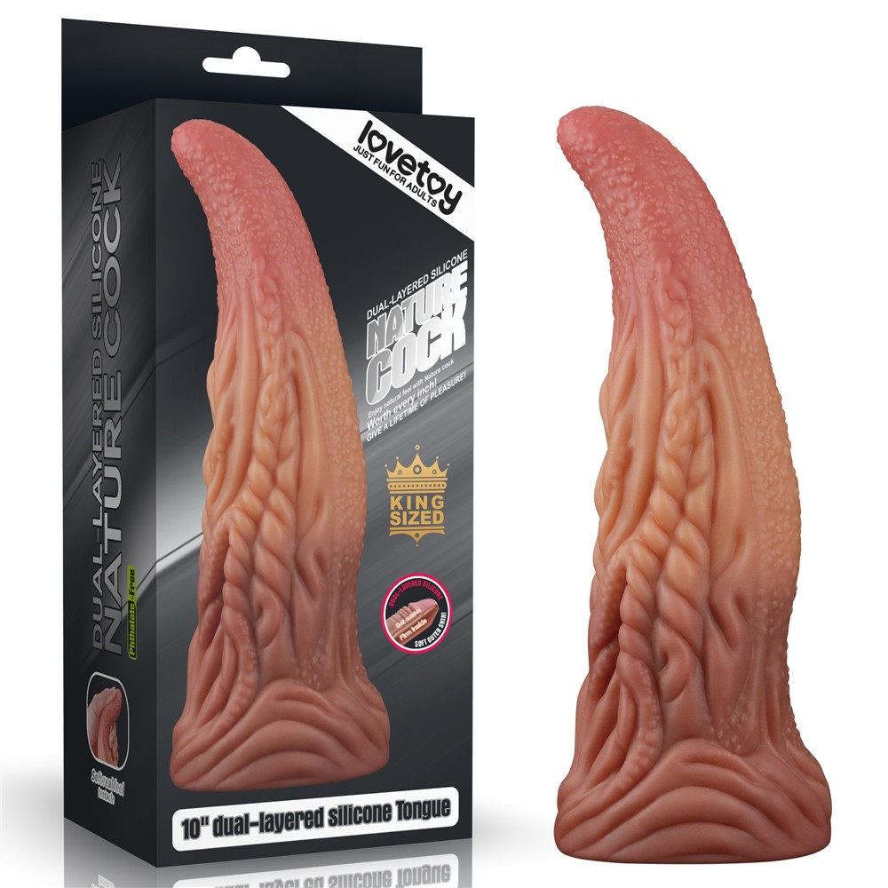 Двухслойный силиконовый фаллоимитатор Dual layered Platinum Silicone Tongue 10.0. Артикул: IXI60103