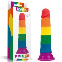 Фаллоимитатор на присоске радужный LGBT Prider Dildo 7.0