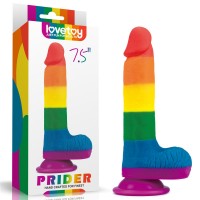 Фаллоимитатор на присоске радужный LGBT Prider Dildo 7.5