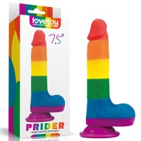 Rainbow suction cup dildo LGBT Prider Dildo 7.5