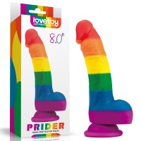 Фаллоимитатор на присоске радужный LGBT Prider Dildo 8.0 по оптовой цене