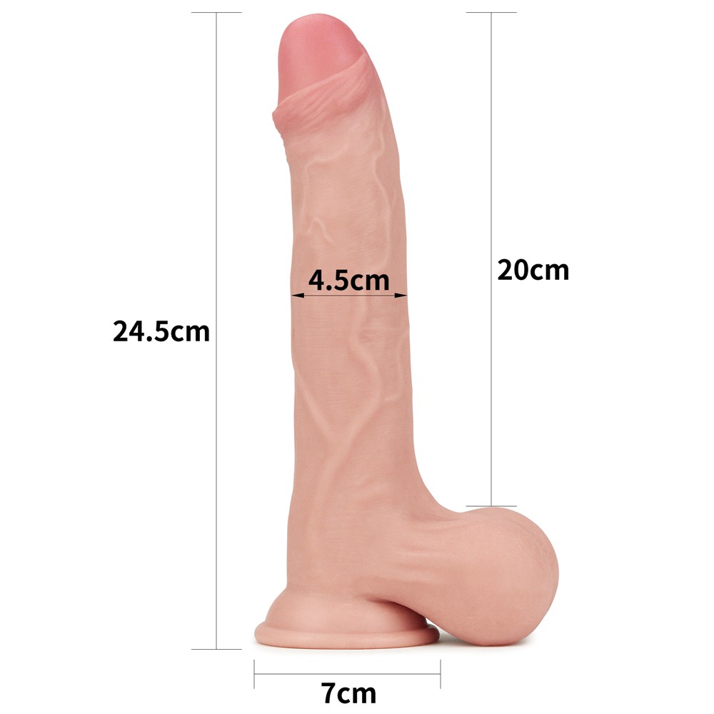 Suction cup dildo Sliding Skin Dual Layer Dong Whole Testicle 9.0. Артикул: IXI60113