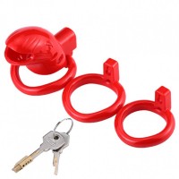 Chastity Belt for Men in the Shape of a Fish Resin Chastity Device Red