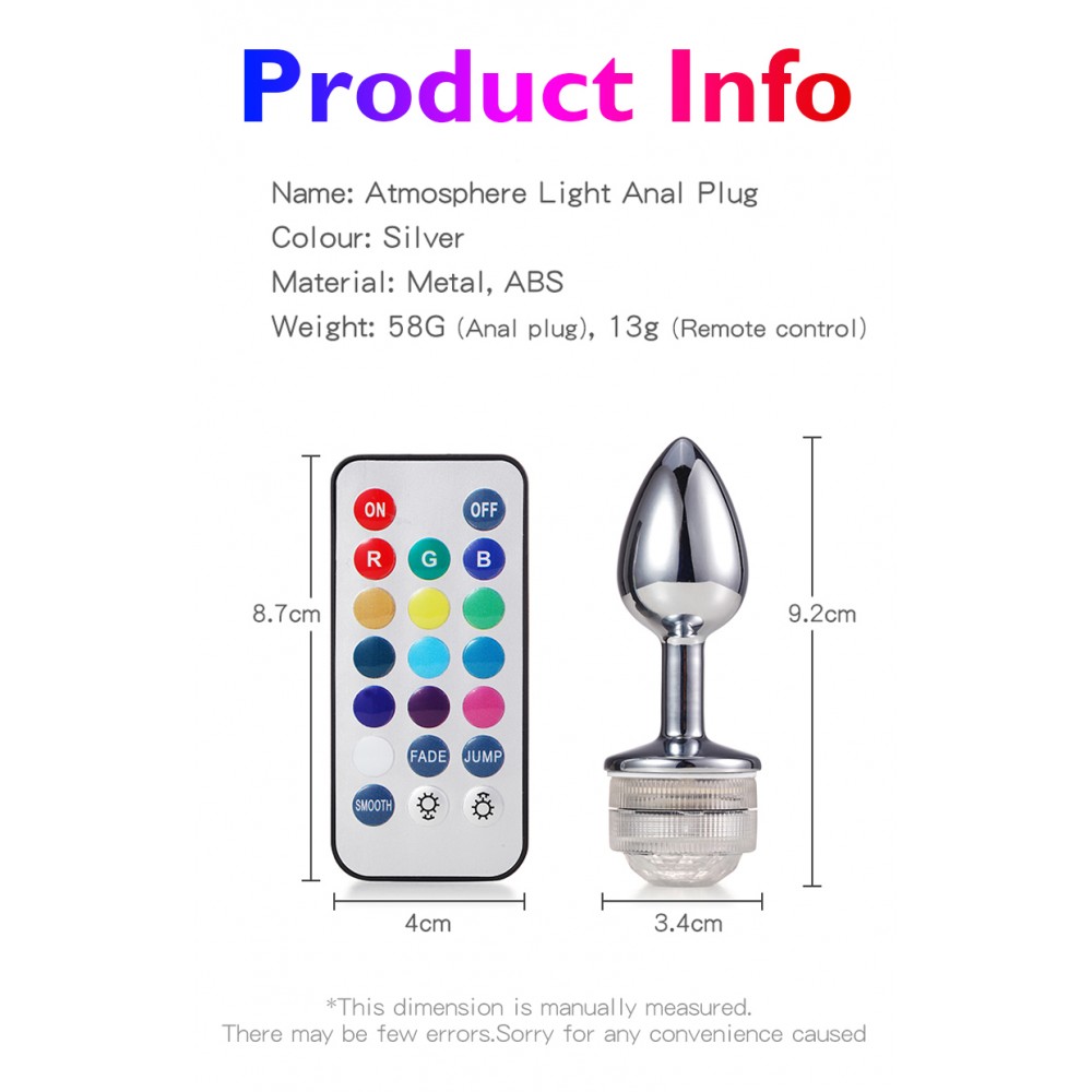 Anal Plug With Led Rgb Remote Metal Anal Plug. Артикул: IXI60123