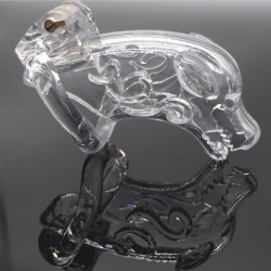 Resin Pig Head Shape Chastity Device Skin tone, clear