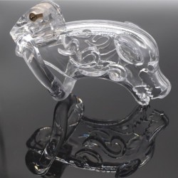 Resin Pig Head Shape Chastity Device Skin tone, clear   