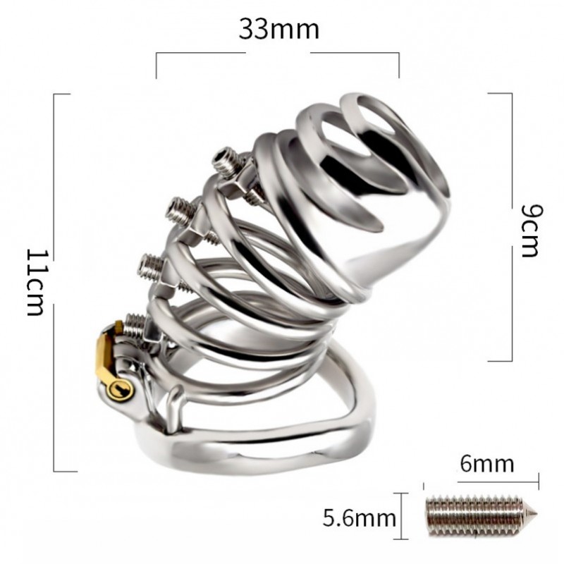 New stainless steel chastity cage, 110mm. Артикул: IXI60148