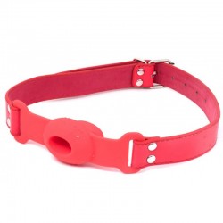 Silicone Hollow Gag RED