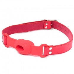 Silicone Hollow Gag RED   