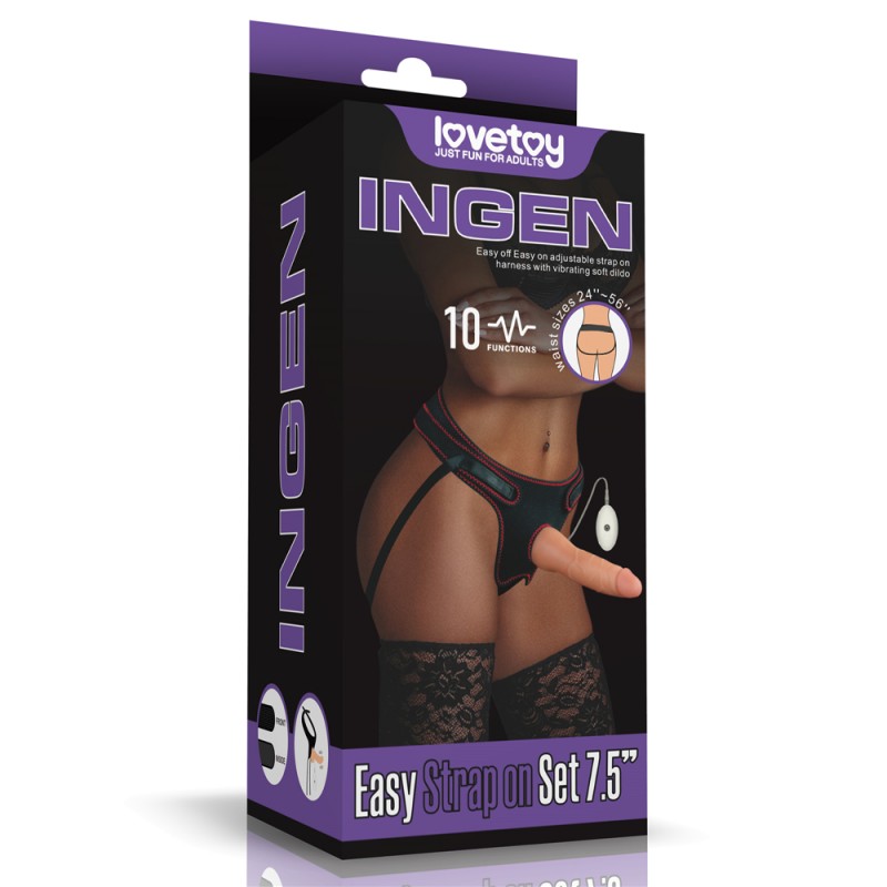 Женский страпон на ремешках Vibrating Easy Strapon Set 7.5. Артикул: IXI60201