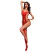 Red Sexy Fishnet Big Holes Open Crotch Body Stocking