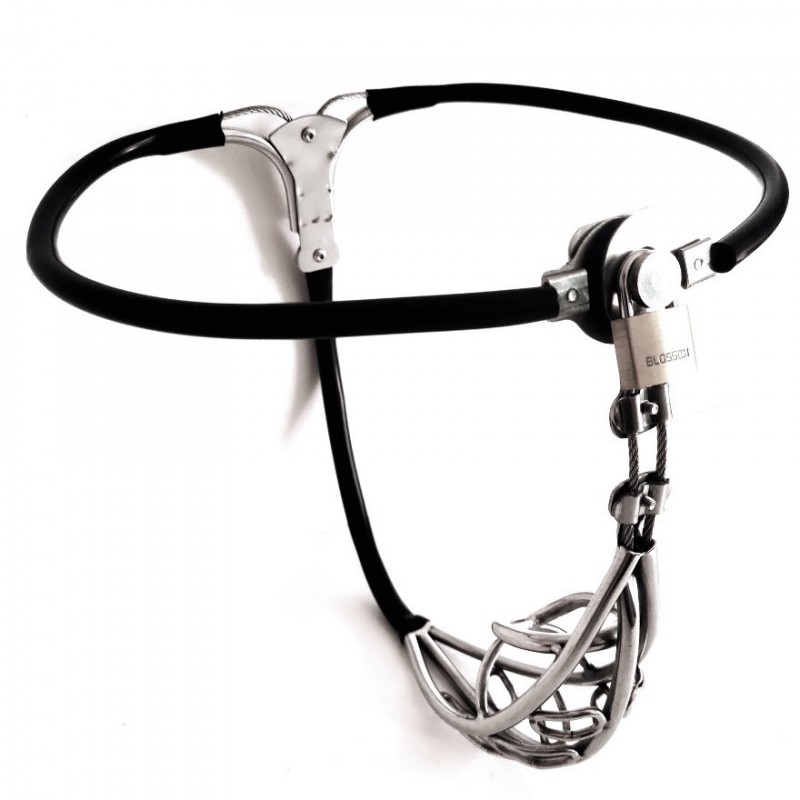 Newest Male Stainles Steel Adjustable Chastity Belt Device BLACK ZC205. Артикул: IXI60342