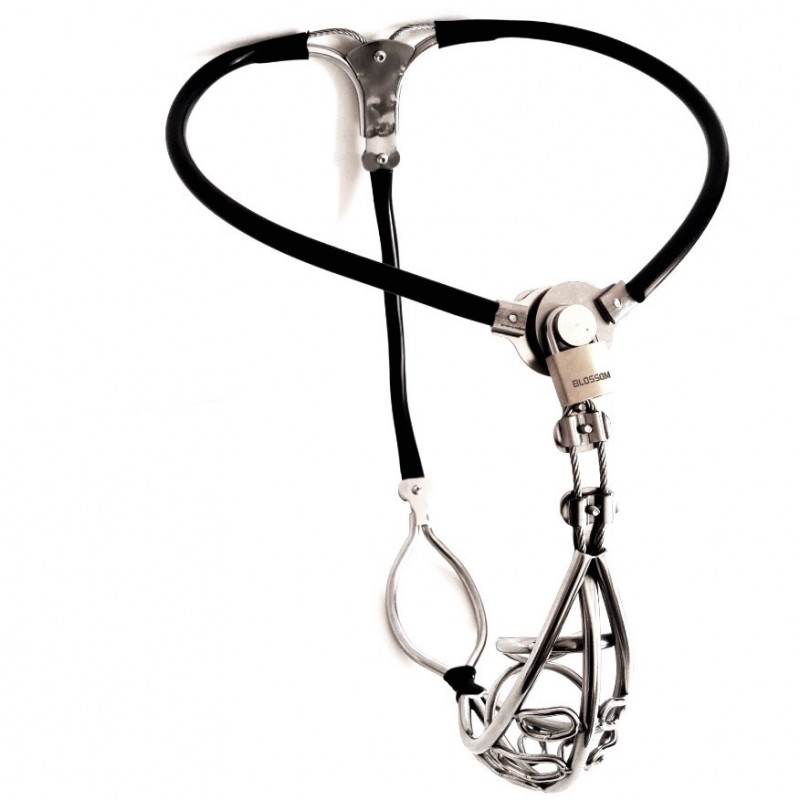 Newest Male Stainles Steel Adjustable Chastity Belt Device BLACK ZC205. Артикул: IXI60342