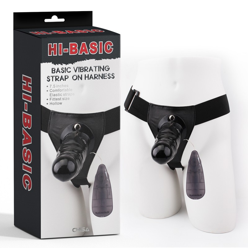 Черный страпон с вибрацией Basic Vibrating. Артикул: IXI60369