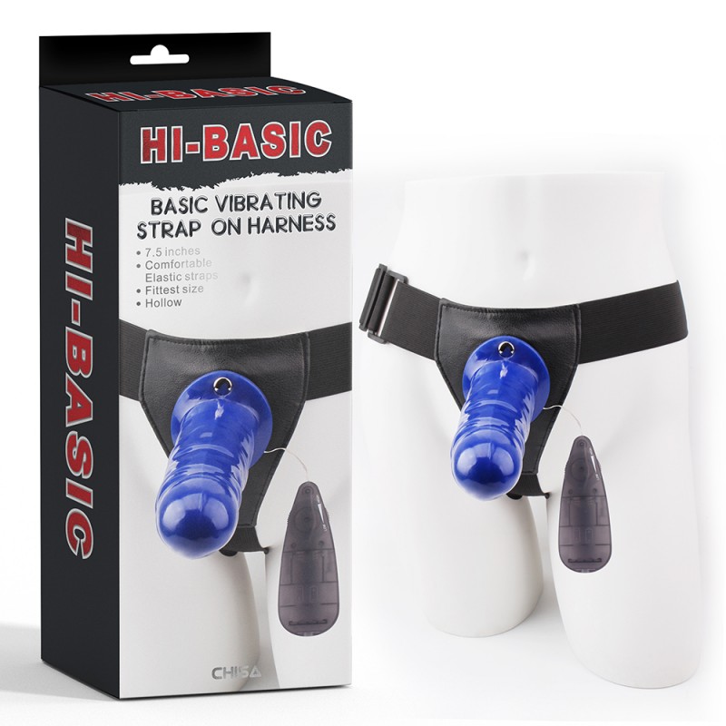 Синий страпон с вибрацией Basic Vibrating. Артикул: IXI60374