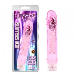 Crystal Jelly Glitters Boy Pink Vibrator