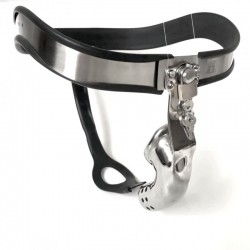 CCB stainless steel male chastity belt T-shape BLACK