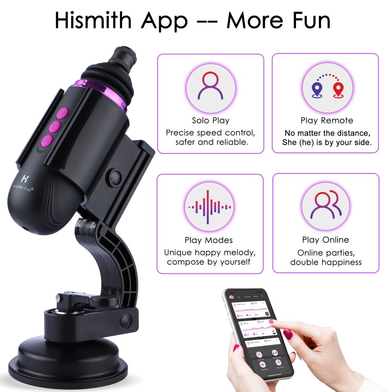 Hismith Capsule with Suction Mount - Hand-held Premium Sex Machine Programmable Love Machine with APP/Remote/Wireless Control For Men and Women. Артикул: IXI60527