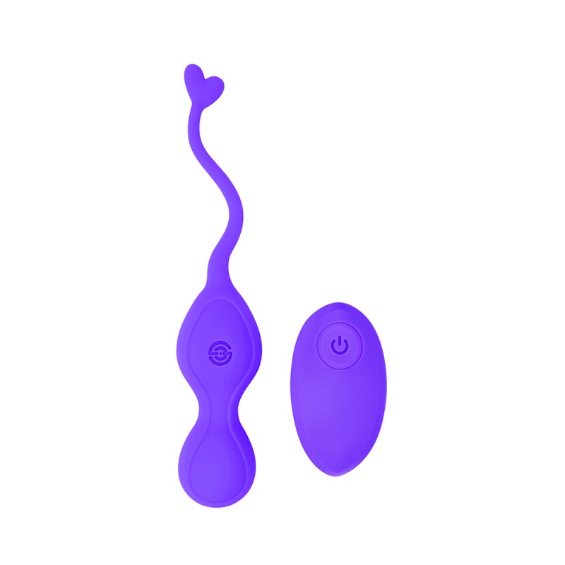 Фиолетовый вибростимулятор с хвостиком Heart Waves Bullet Vibrator. Артикул: IXI60583