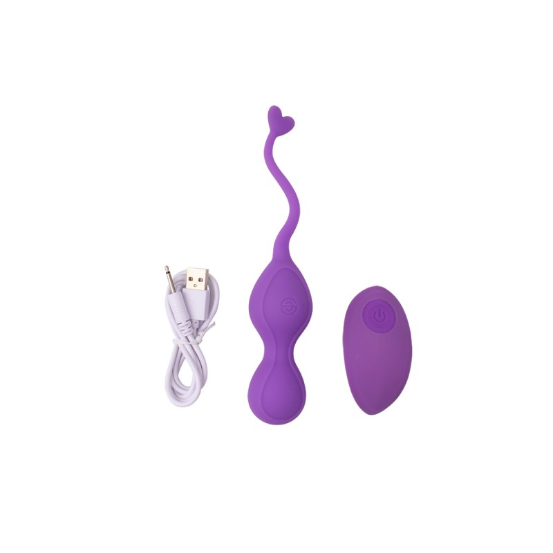 Фиолетовый вибростимулятор с хвостиком Heart Waves Bullet Vibrator. Артикул: IXI60583
