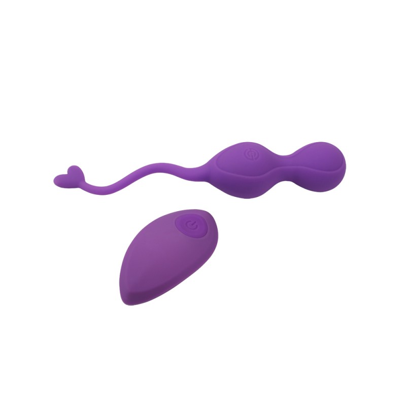 Фиолетовый вибростимулятор с хвостиком Heart Waves Bullet Vibrator. Артикул: IXI60583