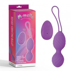 Фиолетовые вагинальные шарики с пультом Ridged Vibrating Bullet
