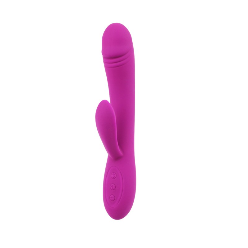 Фиолетовый нежный вибратор с клиторальным стимулятором Romp Vibe. Артикул: IXI60596