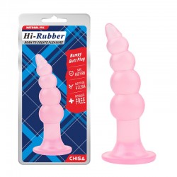 Розовый анальный стимулятор Hi Rubber Bumpy Butt Plug по оптовой цене