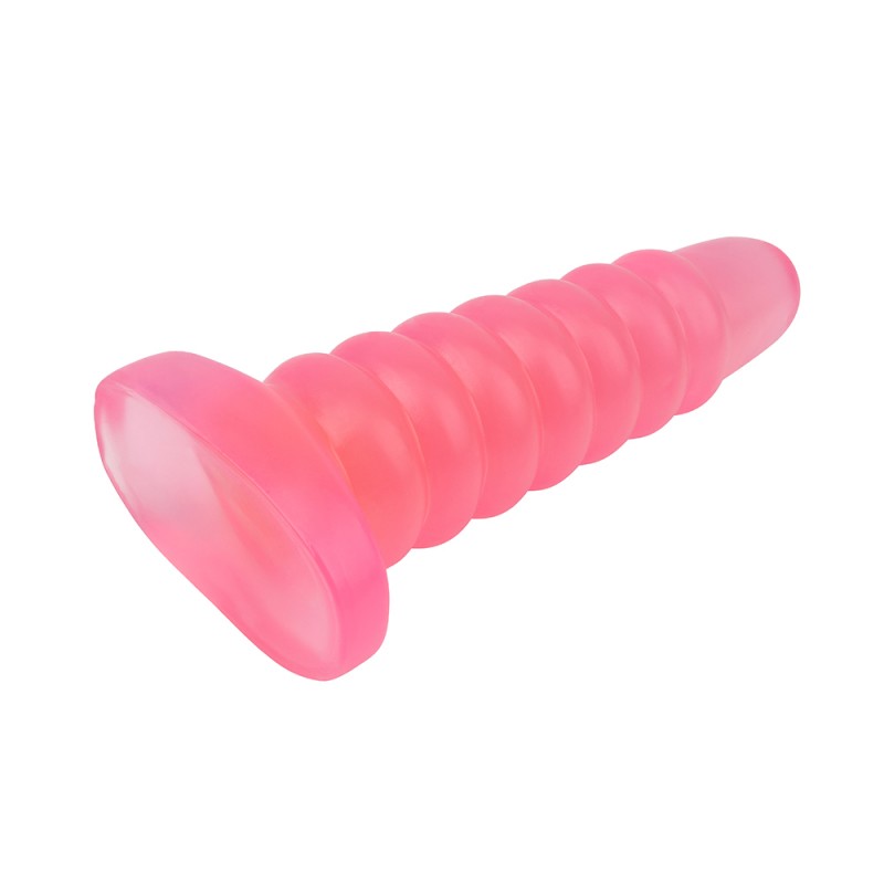 Chubby Ribbed Butt Plug Pink Hi Rubber Chubby Anal Plug. Артикул: IXI60626