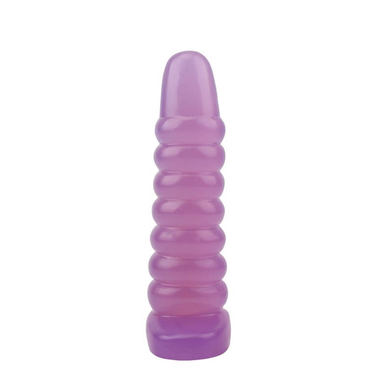 Пухлая ребристая анальная пробка фиолетовая Hi Rubber Chubby Anal Plug. Артикул: IXI60627