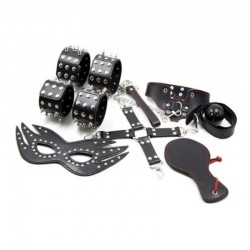Set for bdsm games with spikes from 7 pieces of black color Shades of Love