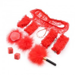 Кружевной красный комплект нижнего белья из 6 предметов Shades of Love по оптовой цене