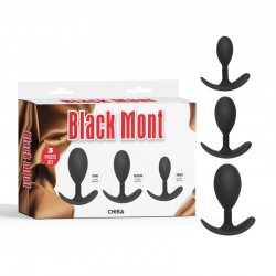 Black butt plugs in different sizes Anal Trainer Kit