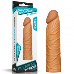 Супер реалистичная удлиняющая коричневая насадка на пенис Pleasure X Tender Penis Sleeve