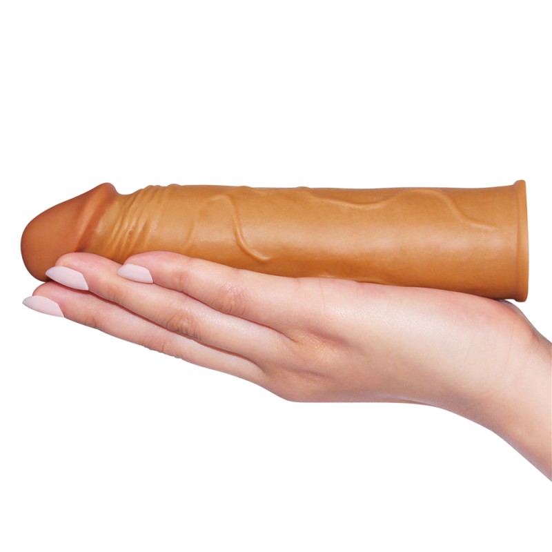 Супер реалистичная удлиняющая насадка на член Pleasure X Tender Penis Sleeve Brown. Артикул: IXI60744