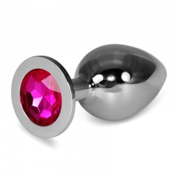 Anal plug with fuchsia stone Rosebud Classic Metal Plug Large