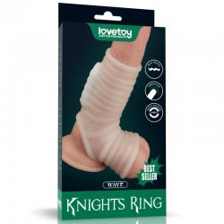    Vibrating Wave Knights Ring with Scrotum Sleeve   