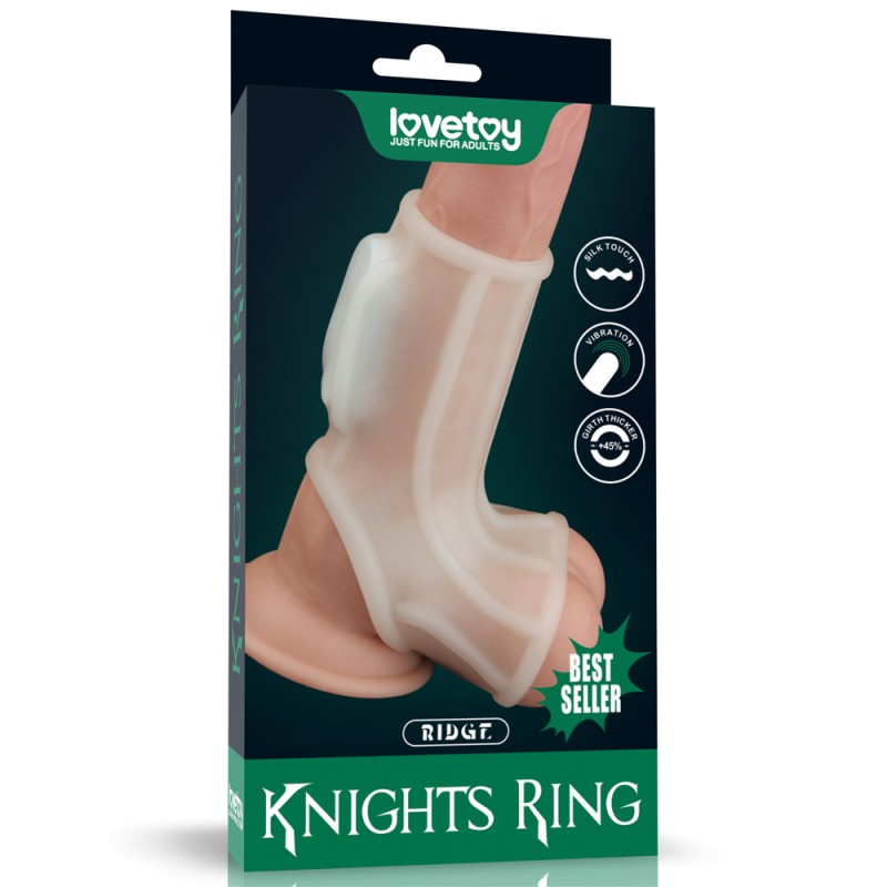 Насадка на пенис Vibrating Ridge Knights Ring with Scrotum Sleeve. Артикул: IXI60776