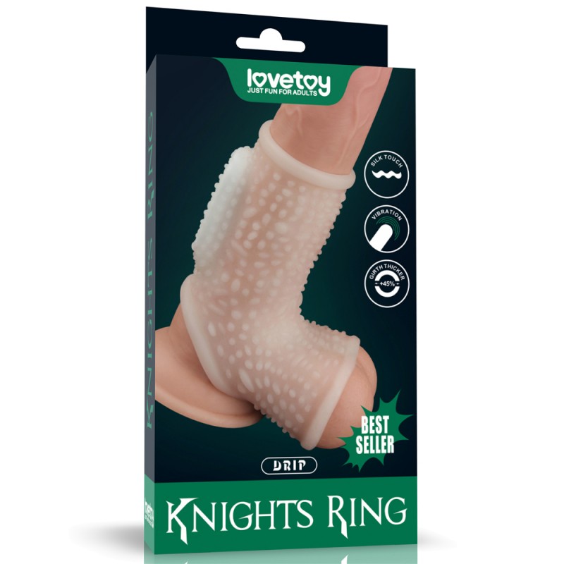 Насадка на пенис Vibrating Drip Knights Ring with Scrotum Sleeve. Артикул: IXI60777