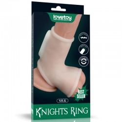 Vibrating Silk Knights Ring with Scrotum Sleeve