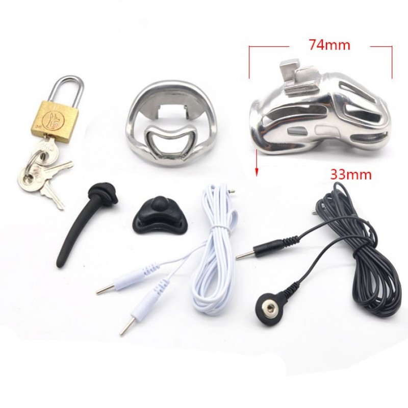 Modular Stainless Steel Electric Shock Cock Cage Male Chastity Device Cages Small large. Артикул: IXI60801