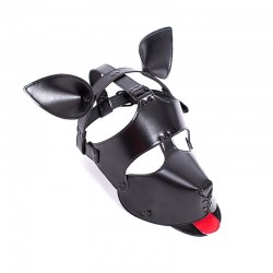 Leather Dog Mask Hoods   