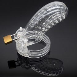 New Type Male Chastity Device with Perforated design Cage Long Clear   