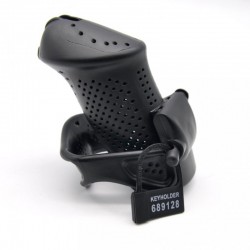 Male Chastity Device with Perforated design Cage BLACK   