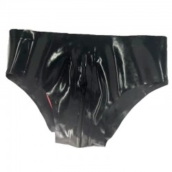 Latex briefs with anal lining cover   